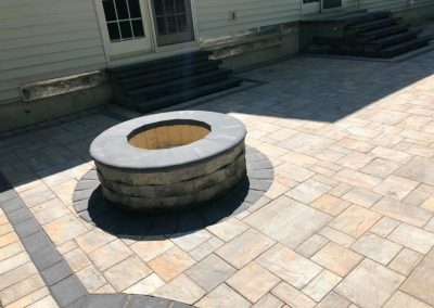 firepit and stone patio