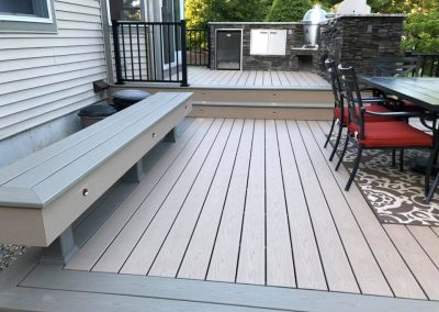 trex deck and built in benches